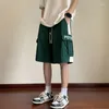 Männer Shorts Sommer Oberbekleidung Mode Lässig Lose Sport Dünne Fünf-punkt Farbe Kontrast Taschen Kordelzug Brief Kurze Hosen