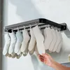 Hangers Foldable Socks Drying Rack Space Saving Wall Mounted Laundry Underwear Bra Hanger Folding Sock Lingerie Organizer Clips Dryer