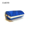 Kvällspåsar Anländer Teal Blue Bride Wedding Purse Girls Day Clutches Bags Party Chains Shoulder Ladies Fashion 230725