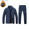 Men's Tracksuits Men's Tracksuits Winter Thick Men Sports Suit Tracksuit Hooded Sportswear Zipper Cardigan Pants Casual Fleece Warm SetsMen's Z230725