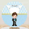 Materiale di sfondo My Baptist Circle Background La mia prima comunione Boy Girl Angel Baby Shower Celebration Party Decoration Circle Background Cover x0724