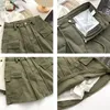 Skirts Commodity mini Denim leather women's summer army green multi pocket street clothes leather brushed high waist mini leather women 230720