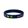 50pcs Autism Awareness Silikonowa bransoletka gumowa zadała i wypełniona kolorową układanką logo dla dorosłych rozmiar 6 kolorów 312m