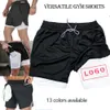 DIY Customized Men's GYM Shorts Double-Deck Grid Quick Dry Sport Shorts Fitness Workout Short Pants Design Your Logo Sweatpants