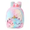 Backpacks 22cm cute cartoon girl backpack plush unicorn backpack cute fashion fur backpack children's backpack 230720