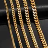 Pendant Necklaces 3.6mm/5mm/6mm/7mm/8mm Gold Color Stainless Steel Cuban Link Chains Classic Men Boy Curb Chunky Necklace 14 to 30 Inches J230725