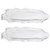 Dinnerware Sets 2 Pcs Corn Tray Serving Dessert Trays Plastic Dish Clear Dinner Plates Bbq The Cob Dishes Tool Small