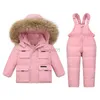 Down Coat -30 Winter Children Clothing Set 2023 Girls Snowsuit Coat Boys Down Jackets Overalls 2st Passar Kids Ytterkläder 1-5Y Baby Costume HKD230725