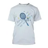 T-shirts pour hommes Badminton Graphic Funny Men T-shirts Casual Impression 3D Hip Hop Harajuku Personnalité Col rond Chemise à manches courtes Tops oversize