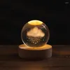 Decorative Figurines Crystal Ball 3D Creative Gift Inside Carved Home Tabletop Ornaments Galaxy Earth Birthday Small Night Light CW796