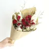 ドライフラワーバンチ天然ドライフラワーブーケ愛好家バラの花の花束ウェディングギフトホームデコレーションR230725