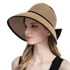 Chapeaux à large bord Chapeaux seau Haut vide 14CM Chapeau de soleil à grand bord Pliable Portable Rollup Chapeau de plage Été Casual Herbe Chapeau Visières Chapeau Chapeau de pêcheur pour femme 230725