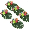 Fiori decorativi 12 pezzi di foglie di palma tropicali Artifici Leaf Decor Decorazione di nozze Green Jungle Plant Hawaiian Luau Home Party