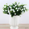 Torkade blommor lila konstgjorda blommor bukett eukalyptus diy falska utomhus växt plastträdgård buskar gröna vita hem bröllop dekoration r230725