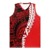 Regata masculina Polinésia Tribal Pohnpei Totem Estampas de tatuagem Colegial Retro Camisa de Basquete Masculina Costurada Camisa Esportiva Moda