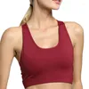 T-shirts pour femmes Soutien-gorge de sport avec poche arrière pour téléphone pour la course à pied Fitness Push Up Underwear