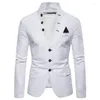 Men's Suits Suit Multi-button Decoration Casual Stand-up Collar Blazer Fashion Slim Solid Color Jacket