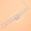 Personalized Double Love Rhinestone Feet Chain Sexy Full Diamond Versatile Shiny Beach Footwear Jewelry