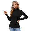 Lu mulheres pullovers camisola interior fino ajuste gola alta malha jumpers outono inverno camisa de fundo manga longa blusas quentes 725