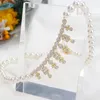 Boucles d'oreilles de collier Ensemble tirim perle pour femmes cubiques en zircone de fête de fête bijoux de dubai sets vestimentaires