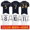 Mężczyźni dzieci 2023 2024 Zestawy piłkarskie Vini Jr Modric Soccer koszulki 23/24 Camiseta de Futbol Kroos Bellingham Camavinga Valverde Rodrygo Alaba Kid Kit Footbal Kit