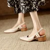 Sandals Dilalula Women Thick Heels High Quality Genuine Leather Slingbacks Pumps Shoes Woman Spring Summer Elegant Office Ladies