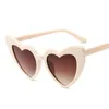 Lunettes de soleil été accessoire fantaisie fête en plein air en forme de coeur rose cadre en plastique lunettes femmes hommes haute qualité lunettes UV400