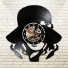 Wall Clocks Fashion Lady Beauty Salon Sign Vintage Record Clock Long Hair Girl Hairdressing Hairstylist Disk Crafts