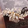 Hair Clips SLBRIDAL Wired Rhinestones Crystal Pearls Flower Wedding Comb Pin Bridal Headpiece Accessories Stickers