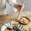 Lepels Roestvrijstalen soeplepel Japanse houten lange steel Eetlepels Vergiet Huishoudelijke potafvoer voor kookgerei