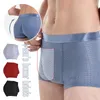 Caleçon nid d'abeille respirant Sexy Push Up sous-vêtements rembourrés hommes maille Boxer sans couture fesses Lifter agrandir BuUnderpants Shaper