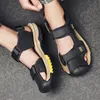 Sandals Summer Men's Sandals Closed Toe Outer Shoes Men's Thick Soft Sole Beach Sandals Elastic Lightweight Casual Brown and Black 230725