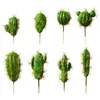 装飾花8 PCSフラワーアレンジメントシミュレーションサボテン人工ガーランドミニチュアフェイクシミュレーションフォームグリーン植物
