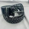 Strass Ceinture Unisexe Boucle Ardillon Incrusté Cristaux Colorés Européen Hip Hop Punk Influenceur Personnel En Gros