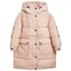 Down Coat 2022 Winter - 25 grader barnkläder Purple Long Duck Down Coat för flickor Fashion Hooded Warm Rink Down Jacket For Girls HKD230725