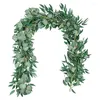 Decorative Flowers Eucalyptus Leaves Vines Artificial Garland 5.9ft Faux Garlands With Willow Banquet For Garden Wedding Decor