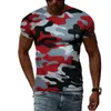 T-shirts pour hommes 2023 Produits T-shirt Mode Simple Camouflage Vert Motif 3D Imprimé Blanc Rue Grande Tendance