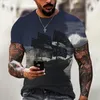 Magliette da uomo Magliette da uomo estive Magliette da nave Maglietta a maniche corte con girocollo stampato 3D per magliette oversize Cool Tee Homme