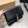 Tasarımcı Kadın Tasseller Crossbody Bag Luxurys Çanta Timsah Timsah Cowhide Deri Mini Omuz Çantaları Lady Chain Straps Flep Çantası