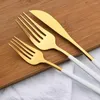 Dinnerware Sets 36Pcs Cutlery Set Stainless Steel Tableware Dinner Knife Fork Spoon Silverware Kitchen Green Gold Flatware Teaspoon