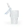 Roestvrij sublimatie 3oz wijnbekers Clear Frosted Colors Likeur Shot Glass met plastic deksel JY25