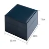 Watch Boxes Cases Blue PU Leather Watch Box Inner White 1Pcs Free Custom Anti Pressure Shock Resistant Watch Packaging Storage Box Wholesale 230724