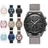 Maan Heren Horloges Biokeramische Planeet Volledige Functie Quarz Chronograaf Horloge 42mm Nylon Luxe Designer Beweging Horloges Hoge Quality315E