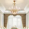 Chandeliers DINGFAN European Style Fashion Crystal Candle All Copper Chandelier Villa Study Restaurant El Living Bedroom Pendent Light