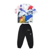 Gym Clothing Kids Ballroom Hip Hop Harajuku Oversized Shirt Top Streetwear Cargo Pants For Girl Boy Jazz Dance Costume Wear Outfits