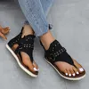 Pantoufles Rétro Clip-toe Femmes Sandales Denim Étoile Imprimer Rivet Plage Punk Tongs Casual Antidérapant Dos Fermeture Éclair Sandales Romaines Nouvel Été L230725