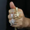 Free Shipping Only The Family OTF Letter Pendant Necklace with Rope Chain High Quality Women Men Boy Iced Out Full Paved Zirconia Hip Hop Fashion Gift Jewelry