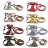 Chiens style britannique harnais laisses ensemble 9 couleurs motif à carreaux réglable arc gilet doublé de daim Schnauzer chat persan