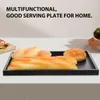 Plates Fruit Dish Bread Tray Tea Serving Black Towel Room Household Wood Durable Trays For Coffee Table