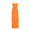 2023 Summer New Style Dress Temperament Ear Slip dress Split Off Shoulder Dress